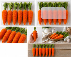 Set of 6 Decorative Faux Carrots – Spring/Easter Decor